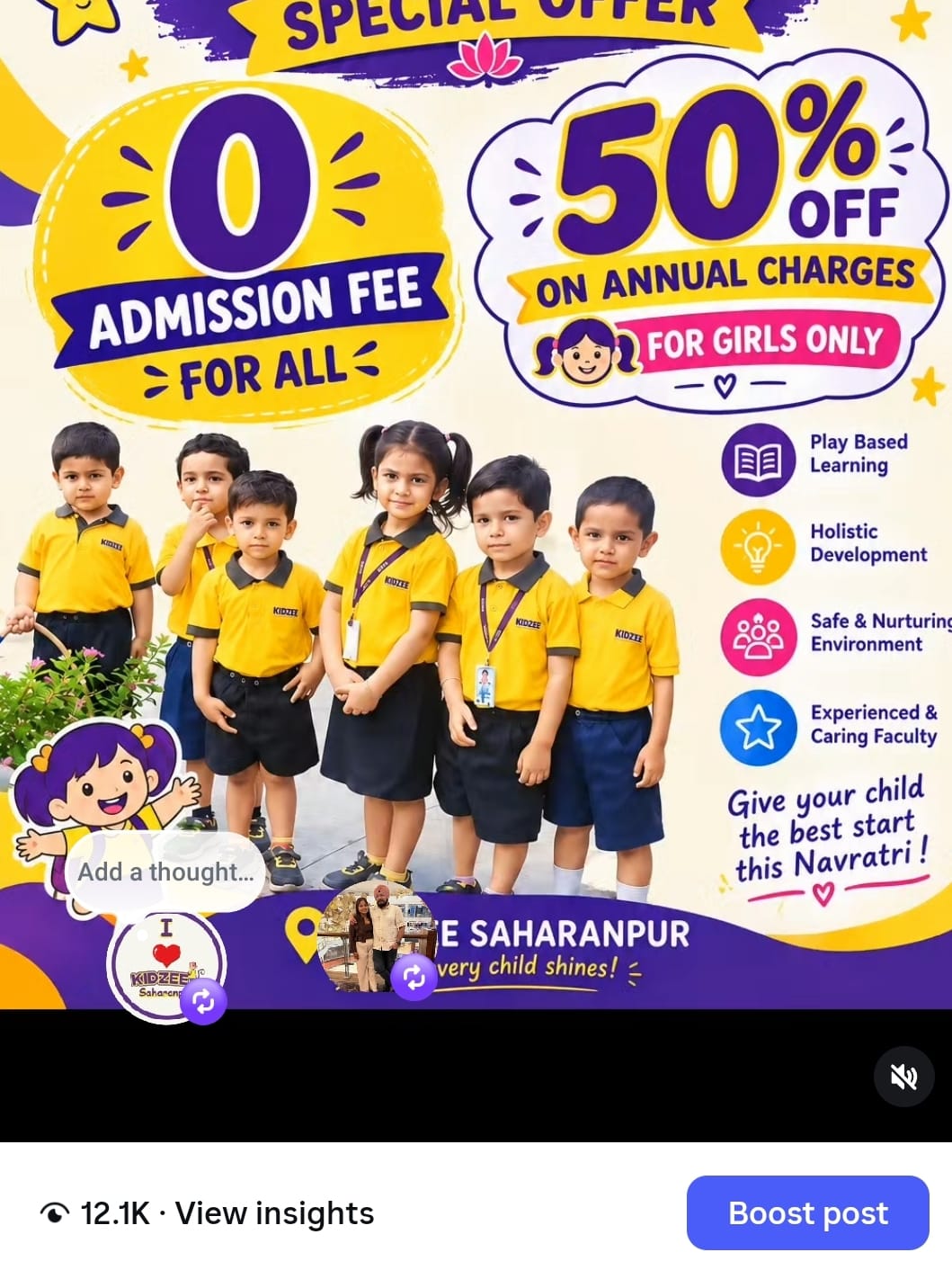 Kidzee Social Media Handle Management & Organic Reach Case Study